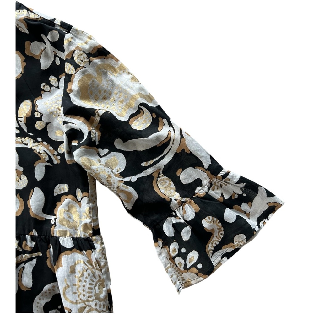 JUDE CONNALLY Faith Cotton Voile  Dress Grand Floral Black Gold XL NWT $198 - Picture 5 of 14